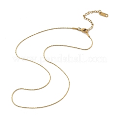 1mm 304ステンレススチールボストンリンクチェーンネックレス（女性・男性用）  ゴールドカラー  15.94インチ（40.5cm）&nbsp;NJEW-F351-01G