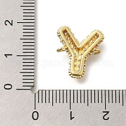 Brass Micro Pave Cubic Zirconia Letter Links&nbsp;KK-I717-04Y