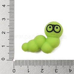 シリコンビーズ  DIYネックレスとブレスレットの作り方  キャタピラ  黄緑  22.5x29x14mm  穴：3mm&nbsp;SIL-M007-02D