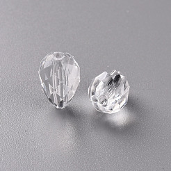 透明なアクリルビーズ  多面カット  透明  17x11mm  穴：2mm  約450個/500g&nbsp;TACR-S128-01