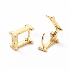 女性のための最初のフープピアス  18KGP本金メッキレター真鍮イヤリング  文字.i  12x5x9.5mm  ピン：0.8mm&nbsp;EJEW-P194-01G-I