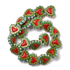 Baking Paint Glass Bumpy Beads Heart&nbsp;LAMP-V001-07E