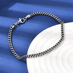 304 Stainless Steel Curb Chian Bracelets for Women Men&nbsp;BJEW-K240-12B-AS
