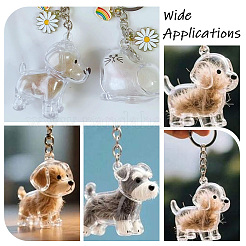 8Pcs 8 Styles Dog Resin Pendant Keychains&nbsp;KEYC-SC0002-09