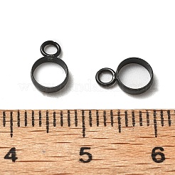 304ステンレススチールチューブベイル60個  ループベイル  ループ付きリング形状  電気泳動黒  8x5.5x1.5mm  穴：1.8mm  内径：4.5mm&nbsp;STAS-UN0042-93