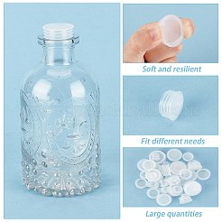 10種類のスタイルのプラスチックボトルストッパー50個  ワインボトル用  コラム  ホワイト  15~28x10~15mm  内径：9~20mm  5個/スタイル&nbsp;AJEW-GF0006-40