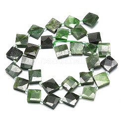 天然石翡翠ビーズ連売り  多面カット  菱形  シードビーズで  13~13.5x13.5x4mm  穴：1mm  約27個/連  15.75~15.94インチ（40~40.5cm）&nbsp;G-G106-H02-02