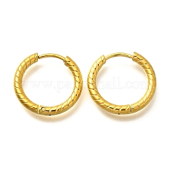 女性用304ステンレスフープピアス  イオンプレーティング（ip）  リング  14KGP本金メッキ  17.5x2.5mm&nbsp;EJEW-M068-11C-G