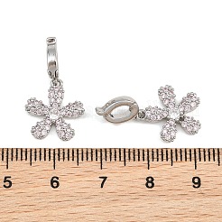 真鍮製マイクロパヴェキュービックジルコニアペンダント  花のチャーム  プラチナ  ミスティローズ  23mm&nbsp;CU-CBAA6E8-14P-05
