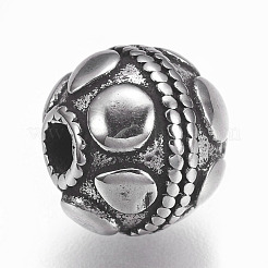 304ステンレススチールビーズ  ロンデル  アンティークシルバー  9x8.5mm  穴：2mm&nbsp;STAS-O101-21AS