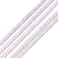 透明なグラデーションカラーのガラスビーズ連売り  多面カットラウンド  ピンク  2mm  穴：0.8mm  約160~178個/連  13.58 ~14.17インチ（34.5~36cm）&nbsp;GLAA-H021-01A-06