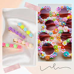 200Pcs 8 Styles Opaque Resin Decoden Cabochons&nbsp;RESI-SP0001-32