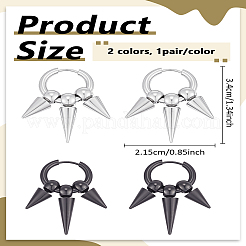 4Pcs 2 Colors 304 Stailess Steel Hoop Earrings&nbsp;EJEW-LP0007-059