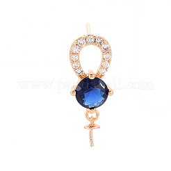 Brass Micro Pave Clear Cubic Zirconia Earring Findings&nbsp;KK-T062-219A-NF
