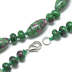 Natural Ruby in Zoisite Beaded Necklaces&nbsp;NJEW-S388-22