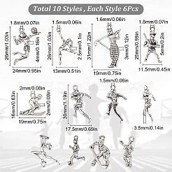 60Pcs 10 Style Tibetan Style Alloy Pendants&nbsp;FIND-SC0003-69