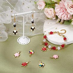 8Pcs 4 Colors Brass Enamel Pendants&nbsp;KK-NB0002-65