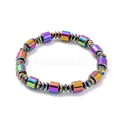 Synthetic Hematite & Brass Column Beaded Necklace Bracelet with Magnetic Clasps&nbsp;SJEW-G079-01D