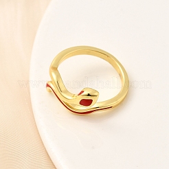Brass Enamel Cuff Rings for Women&nbsp;RJEW-F188-04G-02