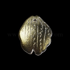 ガラスチャーム  秋の着生葉のチャーム  ゴールド  17.5~19x15x4mm  穴：1.2mm&nbsp;GLAA-A011-11C