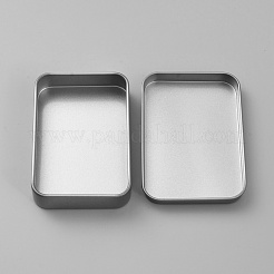 鉄製の小さな収納ボックス  長方形  プラチナ  9.1x6.35x1.8cm&nbsp;CON-WH0089-32