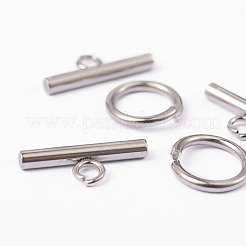 変色しにくい304ステンレススチールのトグル留め具  ステンレス鋼色  リング：15x2mm  バー：21x9x3mm  穴：4mm&nbsp;STAS-H052-21
