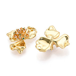 Brass Micro Pave Cubic Zirconia Pendants&nbsp;KK-N265-21G