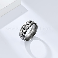 Viking Word Pattern 304 Stainless Steel Finger Rings for Men&nbsp;FS-WG08DAB-08