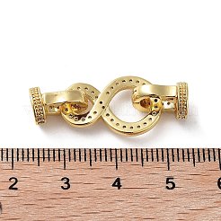 ラックメッキ真鍮製マイクロパヴェジルコニア製クラスプ  カドミウムフリー＆鉛フリー  長持ちメッキ  ゴールドカラー  32mm&nbsp;ZIRC-P117-02C-G