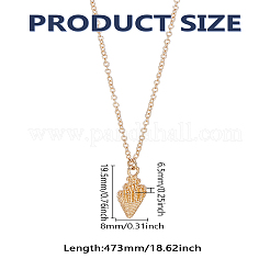 女性用合金シェル型ペンダントネックレス1個  ライトゴールド  18.62インチ（47.3cm）&nbsp;NJEW-LP0002-91