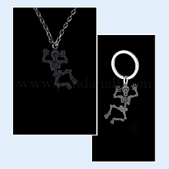 ハロウィン合金ペンダント12個3色  スケルトン  ミックスカラー  49x27x3.5mm  穴：2mm  4個/カラー&nbsp;FIND-DC0003-08