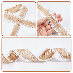 黄麻リボン5ロール  クリスマスと結婚式のクラフトレースの装飾  淡い茶色  1~1-1/2インチ（25.5~38mm）  約2.19ヤード（2m）/ロール&nbsp;OCOR-WH20014-12