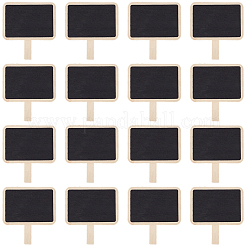 木製クリップ付きミニ黒板  ブラック  77x71x15mm&nbsp;OFST-CP0001-19