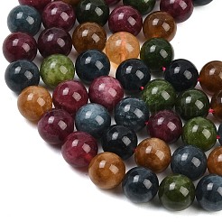 Natural Green Jade Imitation Tourmaline Beads Strands&nbsp;G-B046-08D-12mm