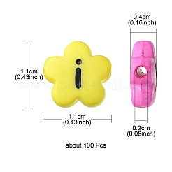 Opaque Acrylic Flower Horizontal Hole Beads&nbsp;SACR-YW0001-59