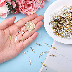チベットスタイルの合金ペンダント180個（5色）  ライトニングボルトチャーム  ミックスカラー  19.5x5x2.5mm  穴：1.5mm  36個/カラー&nbsp;FIND-CA0010-68