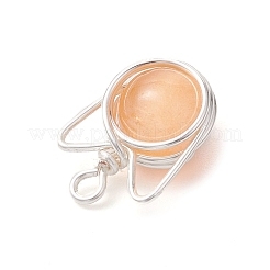 Dyed Natural Selenite Copper Wire Wrapped Pendants&nbsp;PALLOY-TA00136