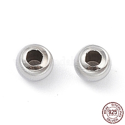 925スターリングシルバービーズ  キャッツアイビーズ  波形ビーズ  ラウンド  プラチナ  6x5mm  穴：2.5mm&nbsp;LS-STER-K173-01C-P