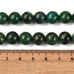 天然石アフリカンジェイドビーズ連売り  ラウンド  10mm程度  穴：1mm  約36個/連  38cm&nbsp;G-K091-10mm