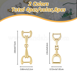 8個 4スタイル 亜鉛合金 靴バックルクリップ  アンティークブロンズ·プラチナ  65~73x18.5~22mm  2個/スタイル&nbsp;AJEW-FH0004-87