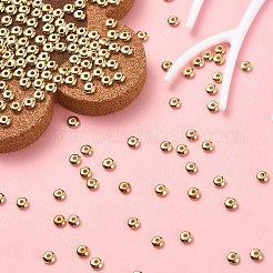 Ccbプラスチックスペーサービーズ  そろばん  ゴールドカラー  5x2mm  穴：1.4mm&nbsp;CCB-YW0001-15
