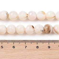 天然淡水シェルビーズ連売り  ラウンド  貝殻色  8mm  穴：1mm  約47個/連  14.76''（37.5センチメートル）&nbsp;SHEL-T011-02-8mm