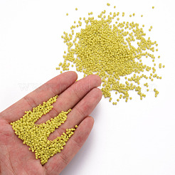 ガラスシリンダービーズ  シードビーズ  焼き付け塗料  丸い穴  シャンパンイエロー  1.5~2x1~2mm  穴：0.8mm  約45000個/袋  約1ポンド/バッグ&nbsp;SEED-S047-A-006