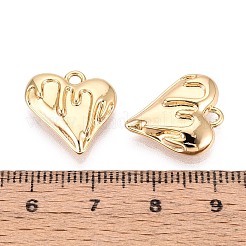 真鍮チャーム  ハート  ニッケルフリー  18KGP本金メッキ  16.5x15.5x4mm  穴：1.6~1.8mm&nbsp;KK-T074-120G