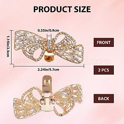 2Pcs Bowknot Alloy Rhinestone Shoe Decorations&nbsp;FIND-CP0002-28A