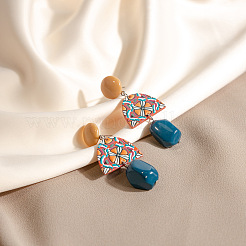 Acrylic Dangle Stud Earrings&nbsp;WG8F528-01