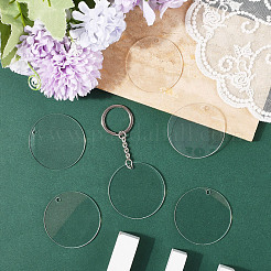 50Pcs Transparent Acrylic Disc Big Pendants&nbsp;TACR-YW0003-12