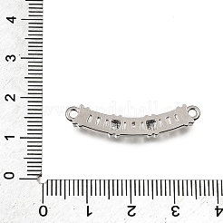 真鍮製マイクロパヴェクリアキュービックジルコニアコネクターチャーム  湾曲バー  プラチナ  31x5x3mm  穴：1.7mm&nbsp;CU-CBA3569-04P-B
