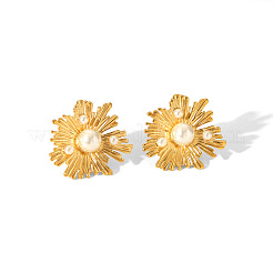 Imitation Pearl Flower Irregular Vintage Stud Earring and Cuff Rings&nbsp;HQ5475-1