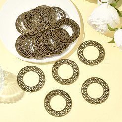 チベット風合金フレームコネクター  カドミウムフリー＆ニッケルフリー＆鉛フリー  アンティークブロンズ  50x1mm  穴：29.5mm&nbsp;X-TIBE-Q035-055AB-NR